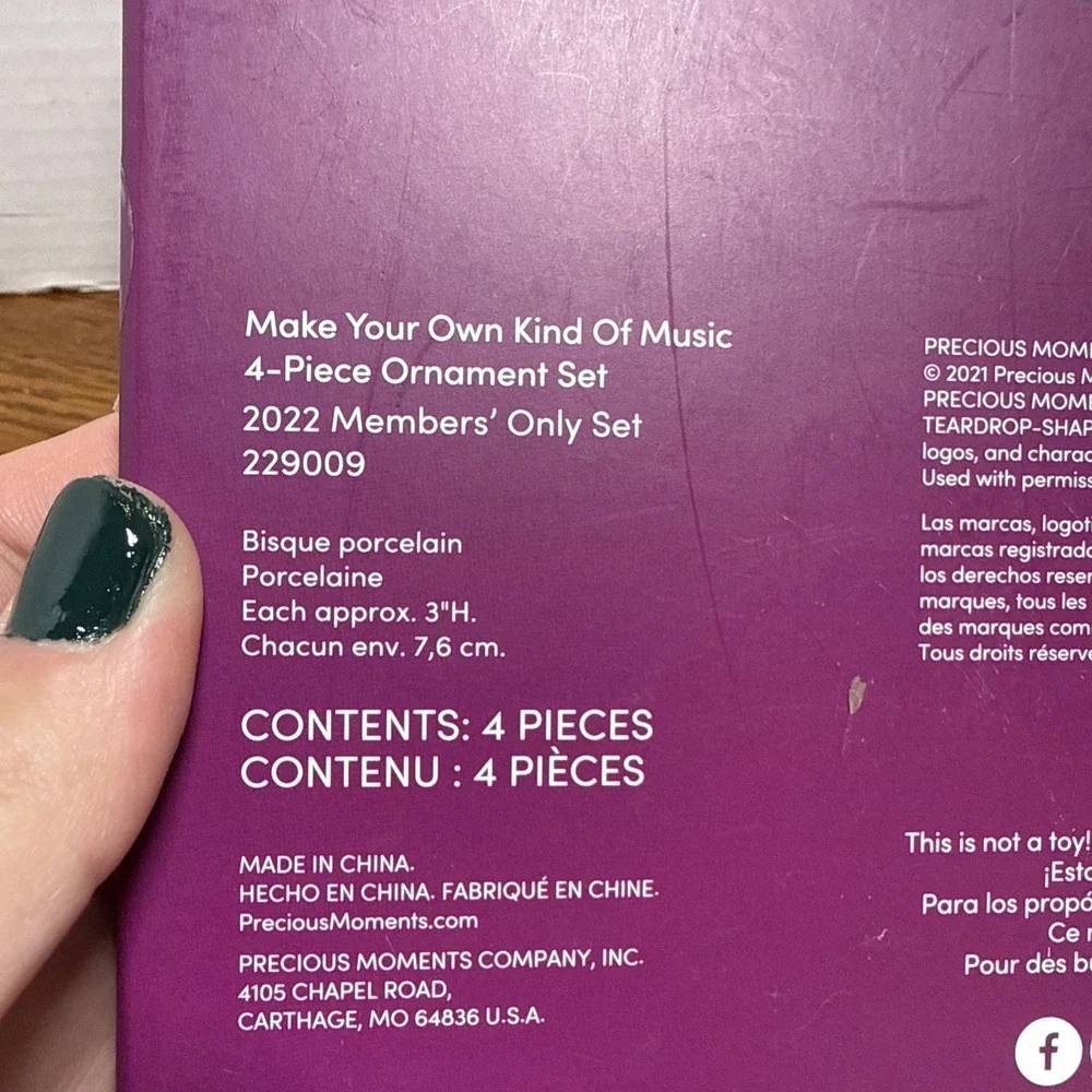Precious Moments Ornament Box Set Music Collectors Club 2022 Make Your Own Kind